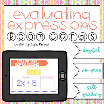 Preview of Evaluating Expressions Boom Cards | Distance Learning