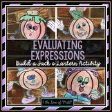 Evaluating Expressions Build a Jack O Lantern Activity
