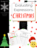 Evaluating Expressions Christmas Edition