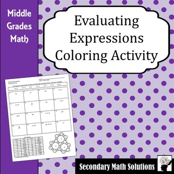 Preview of Evaluating Expressions Coloring Activity