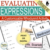 Evaluating Expressions Customizable Mystery PRINT/DIGITAL 
