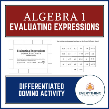 Preview of Evaluating Expressions - Differentiated Domino Activity