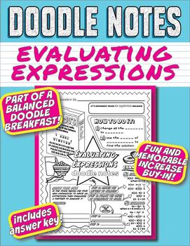 Preview of Evaluating Expressions Doodle Notes * Amazingly Engaging Resource!