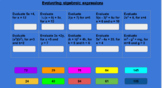 Evaluating Expressions Drag and Drop