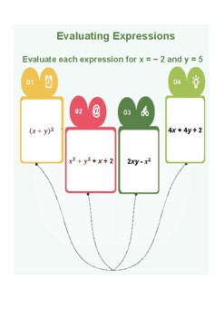 Preview of Evaluating Expressions (English, Spanish and Answers)