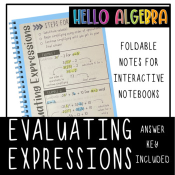 Preview of Evaluating Expressions Foldable Notes for Interactive Notebooks