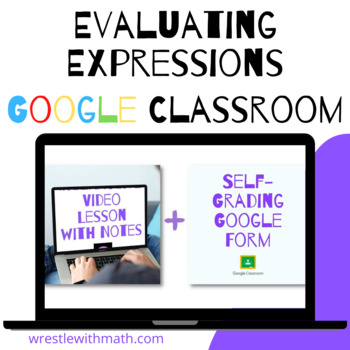 Preview of Evaluating Expressions (Google Form & Interactive Video Lesson!)