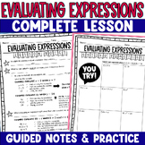 Evaluating Expressions Guided Lesson Notes Skills Practice