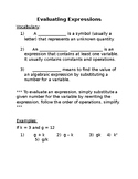 Evaluating Expressions Guided Notes and Practice