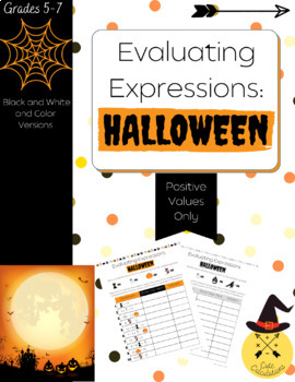 Preview of Evaluating Expressions Halloween Edition
