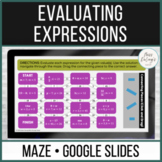 Evaluating Expressions Maze Digital Version for Google Slides