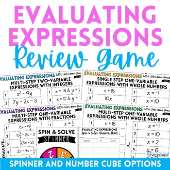 Preview of Evaluating Expressions Cooperative Learning Review Game