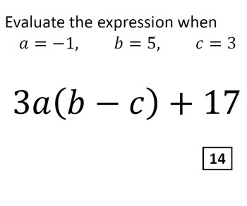 Preview of Evaluating Expressions Scavenger Hunt