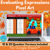 Evaluating Expressions Thanksgiving Fall Math Pixel Art | 