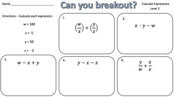 breakout edu math lesson