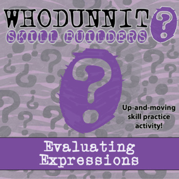 Preview of Evaluating Expressions Whodunnit Activity - Printable & Digital Game Options