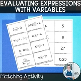 Evaluating Expressions With Variables Match Up TEKS 6.7b C