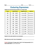 Evaluating Expressions Worksheets | Teachers Pay Teachers
