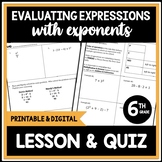 Evaluating Expressions with Exponents Lesson & Quiz, Order