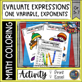 Evaluating Expressions with One Variable and Exponents Col