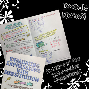 Preview of Evaluating Expressions with Substitution - Decorated Notes Brochure for INBs