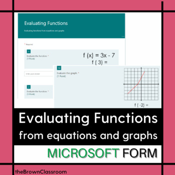 Preview of Evaluating Functions from Equations and Graphs Digital Practice