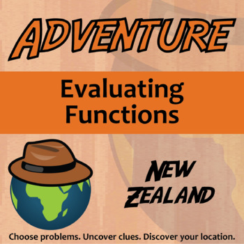 Preview of Evaluating Functions Activity - Printable & Digital New Zealand Adventure