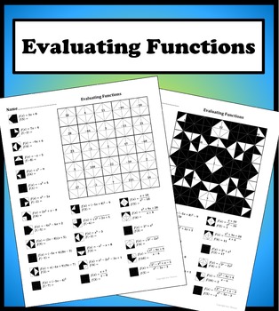 Preview of Evaluating Functions Color Worksheet