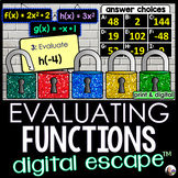 Evaluating Functions Digital Math Escape Room Activity