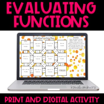 Preview of Evaluating Functions Digital Maze