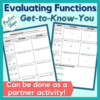Preview of Evaluating Functions and Function Notation Get-to-Know-You Activity