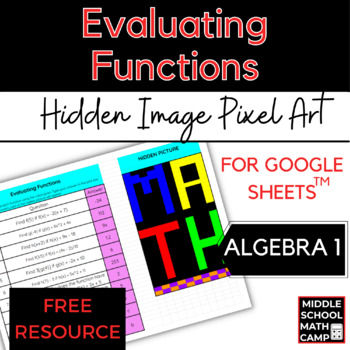 Preview of Evaluating Functions Hidden Picture Pixel Art