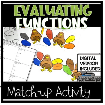 Preview of Evaluating & Solving Functions Match-Up Activity Thanksgiving/Fall