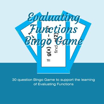 Preview of Evaluating Functions Maths Bingo Game Activity
