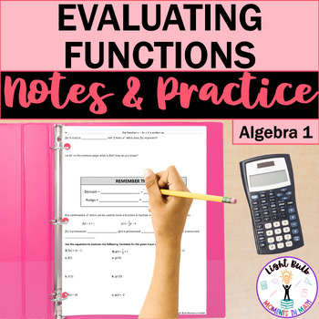 Preview of Evaluating Functions Guided Notes and Worksheet