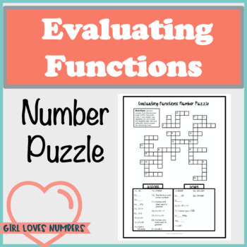 Preview of Evaluating Functions Number Puzzle