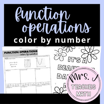 Preview of Evaluating Functions & Operations of Functions - Color by Number Worksheet