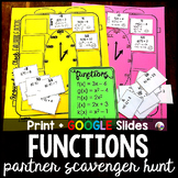 Evaluating Functions Math Partner Scavenger Hunt Activity