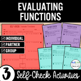 Evaluating Functions Practice Activity – Function Notation