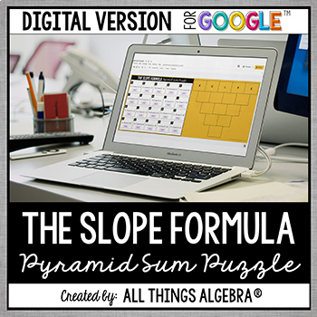 Slope Formula Pyramid Sum Puzzle: DIGITAL VERSION (for Google Slides™)