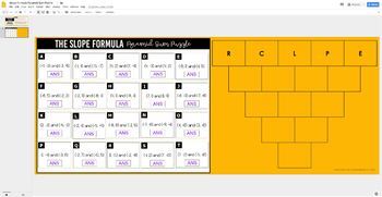 Slope Formula Pyramid Sum Puzzle: DIGITAL VERSION (for Google Slides™)
