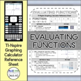 Evaluating Functions | TI-Nspire Calculator Reference Shee