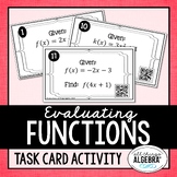 Evaluating Functions | Task Cards