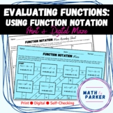 Evaluating Functions Using Function Notation Maze (Print &