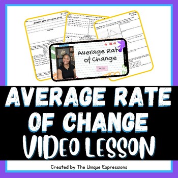 Preview of Average Rate of Change Video Lesson with Guided Notes and Practice