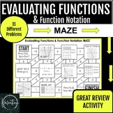 Evaluating Functions From Equations, Tables and Graphs Maze