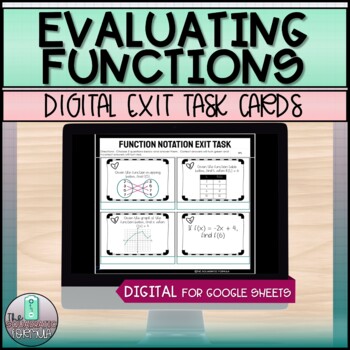 Preview of Evaluating Functions in Function Notation | Digital Exit Task Cards