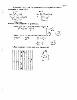 homework 3 function notation and evaluating functions answer key