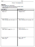 Evaluating Functions with Partner Row Game (Algebra)