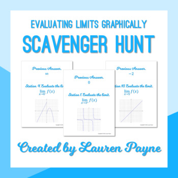 Preview of Evaluating Limits Graphically Scavenger Hunt